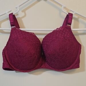 Torrid Elegant Lace T-Shirt Push-Up Bra in Rich Burgundy